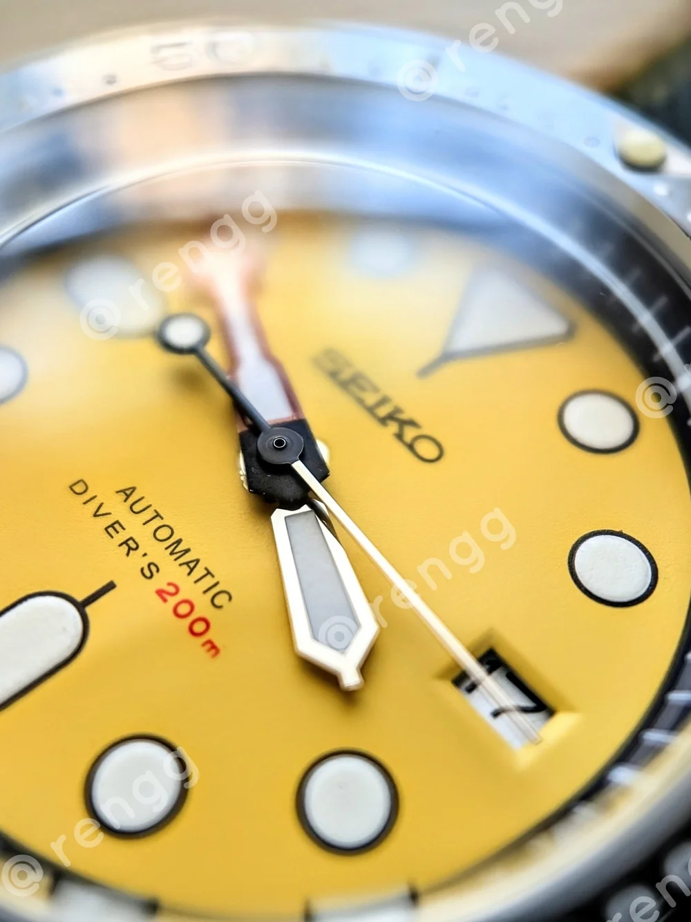 42mm Automatic Seiko Black Yellow  Diver's Mod Watch Sapphire